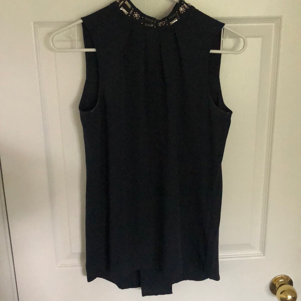 High neck blouse tank